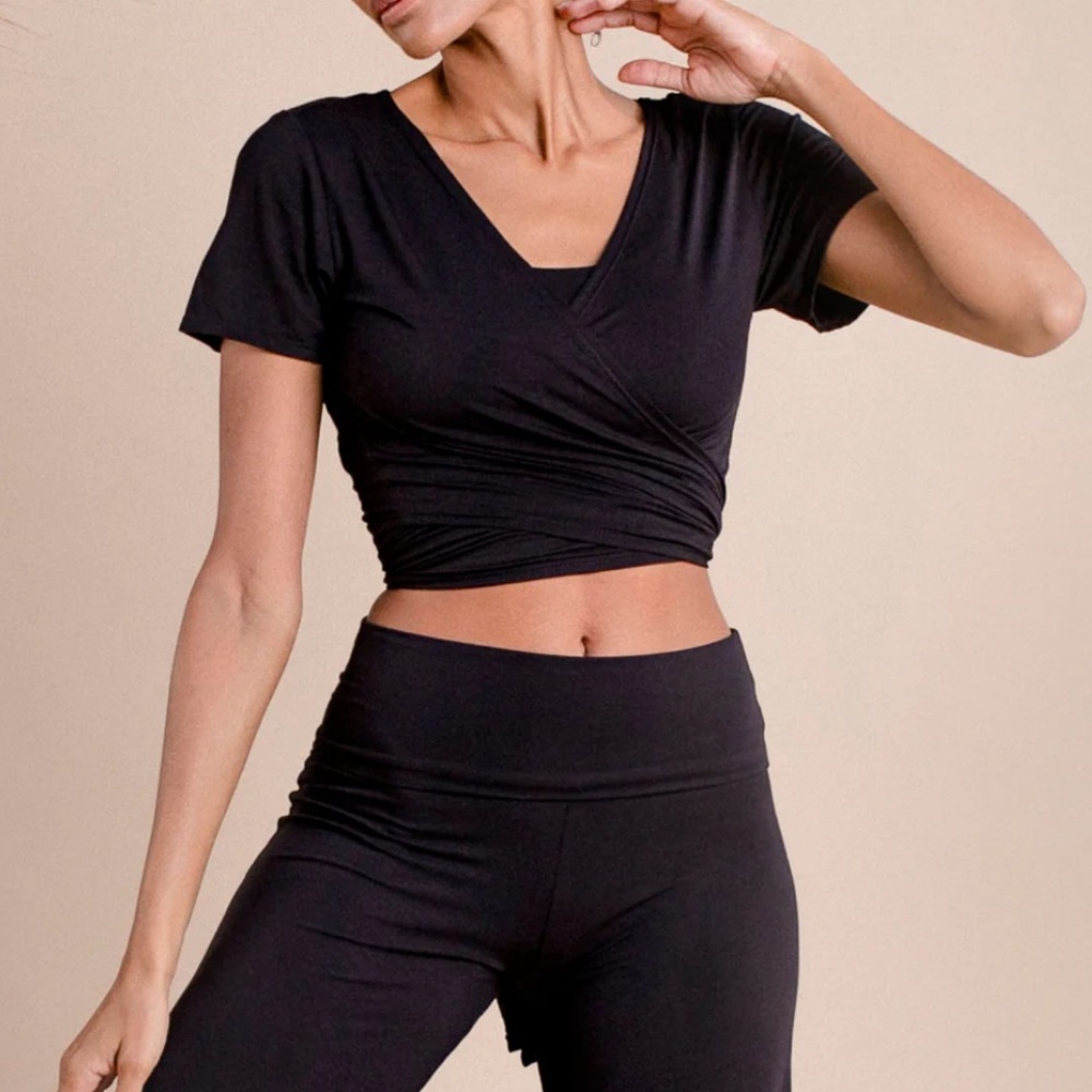 Layla Wrap Top Black